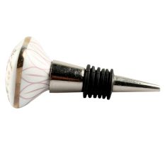 Pink Flower Square Ceramic Wine Stopper