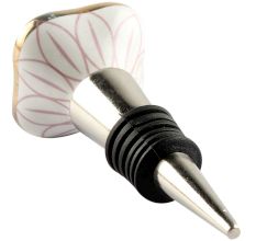 Pink Flower Square Ceramic Wine Stopper