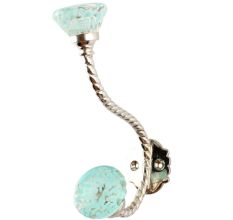 Water Paneled Sides Glass Brass Hooks