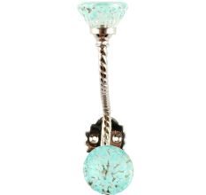 Water Paneled Sides Glass Brass Hooks