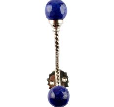 Round Navy Blue Glass Brass Hook Online