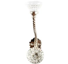 Clear Cut Oval Shape Glass Brass Hook