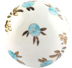 Golden Leaf Big Ceramic Round Cabinet Knob Online