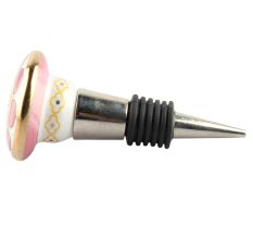 Pink Wheel Flower Ceramic Wine Stopper