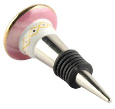 Pink Wheel Flower Ceramic Wine Stopper