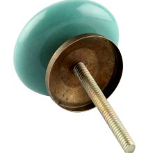 Sea Green Leaf Ceramic Flat Drawer Knob Online
