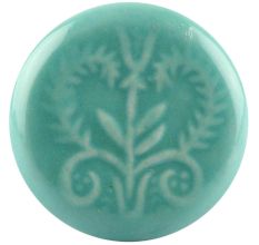 Sea Green Leaf Ceramic Flat Drawer Knob Online