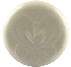 Ceramic Flat Wardrobe Knob in Cream Flower