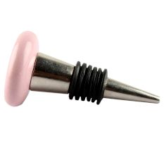 Ceramic Flat Wine Stopper in Pink Flower