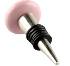 Ceramic Flat Wine Stopper in Pink Flower