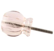 Pink Hexagon Glass Cut Cabinet Knob