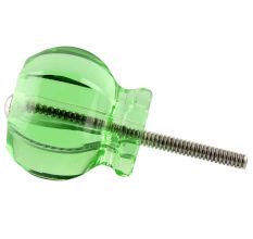 Hexagon Glass Cut Drawer Knob in Green