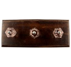 Pink Hexagon Glass Cut Wooden Hook