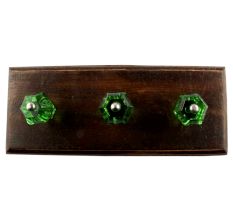 Green Hexagon Glass Cut Wooden Hook Online