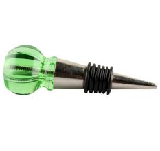 Green Hexagon Glass Cut Wine Stopper 