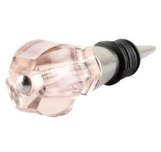 Pink Hexagon Glass Cut Wine Stopper Online