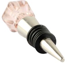 Pink Hexagon Glass Cut Wine Stopper Online