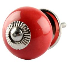 Solid Red Small Ceramic Cabinet Knob Online