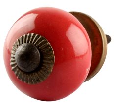Solid Red Small Ceramic Cabinet Knob Online