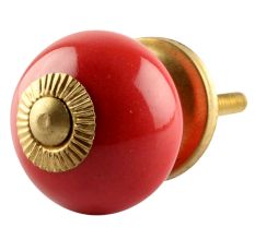 Solid Red Small Ceramic Cabinet Knob Online