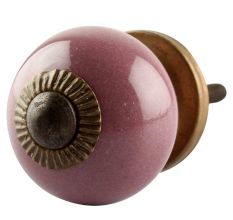 Solid Purple Small Ceramic Drawer Knob