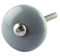 Solid Grey Small Bulb Ceramic Wardrobe Knob