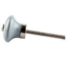 Solid Grey Small Bulb Ceramic Wardrobe Knob