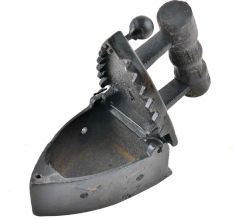 Iron Press On Hot Coal With Wooden Handle