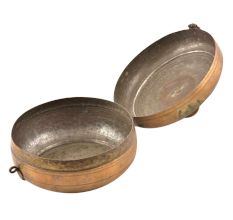 Round Brass Engraved Storage Box With lid