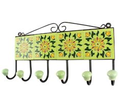 Lime Green Ceramic Floral Tiles Hook Online