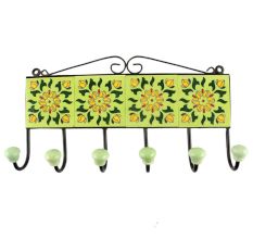 Lime Green Ceramic Floral Tiles Hook Online