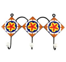 Orange Flower Ceramic Tile Hook Online