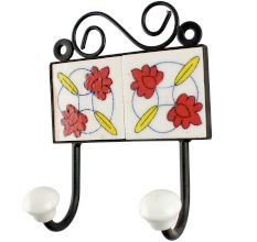 Red Tiny Flower Ceramic Tile Hook Online