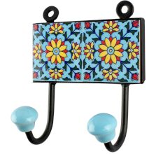 Sunflower Cewramic Tile Hook in Yellow