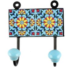 Sunflower Cewramic Tile Hook in Yellow