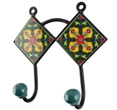 Yellow Ceramic Floral Tile Hook Online