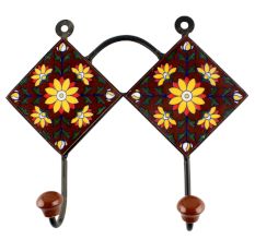 Yellow Sunflower Ceramic Tile Hook