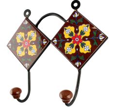 Yellow Ceramic Floral Tile Hook Online