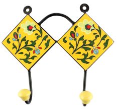 Green Leaf Ceramic Tile Hook 
