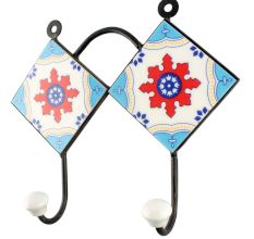 Red Flower Ceramic Tile Hook Online
