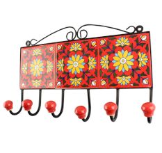 Yellow Sunflower Ceramic Tile Hook