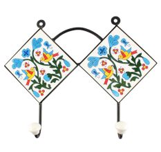 Turquoise Leaf Ceramic Tile Hook Online