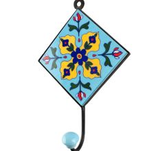 Yellow Flower Ceramic Tile Hook