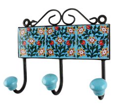 Forest Green Leaf Ceramic Tile Hook