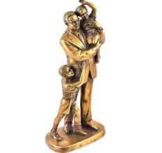 Exquisite Brass Father and Children Statue 