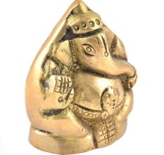 Cute Brass Sitting Ganesha Figurine