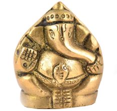Cute Brass Sitting Ganesha Figurine