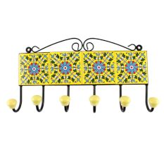 Sunflower Ceramic Tile Hook in Turquoise 