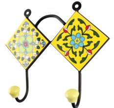 Yellow Floral Ceramic Tile Hook Online