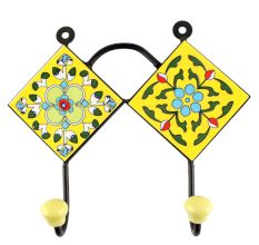 Yellow Floral Ceramic Tile Hook Online